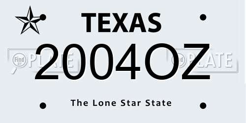 2004OZ Texas License Plate