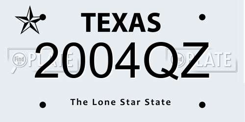 2004QZ Texas License Plate