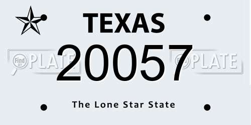 20057 Texas License Plate