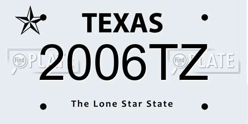 2006TZ Texas License Plate