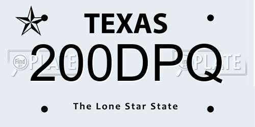 200DPQ Texas License Plate