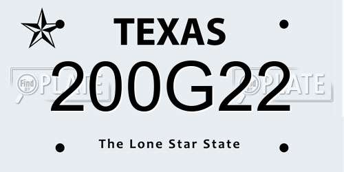 200G22 Texas License Plate