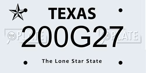 200G27 Texas License Plate