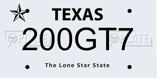 200GT7 Texas License Plate