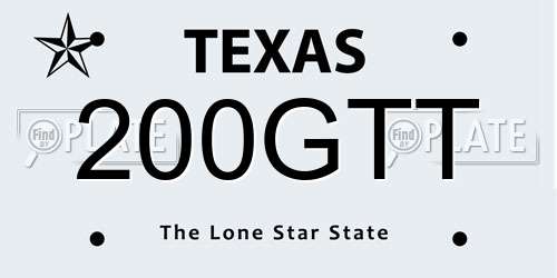 200GTT Texas License Plate