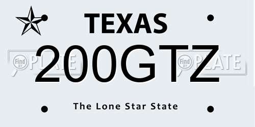 200GTZ Texas License Plate