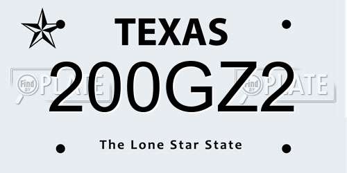 200GZ2 Texas License Plate