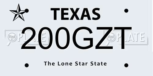 200GZT Texas License Plate