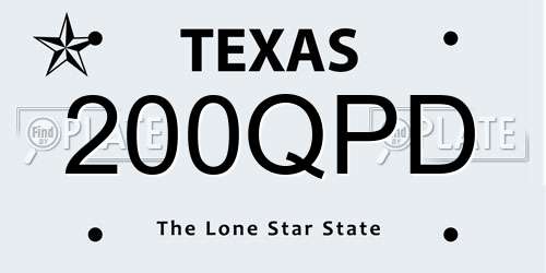 200QPD Texas License Plate