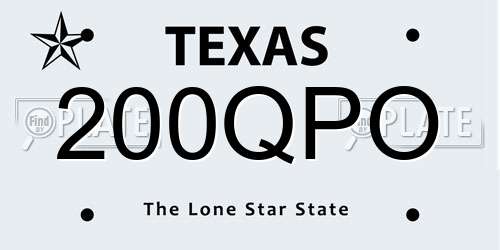 200QPO Texas License Plate