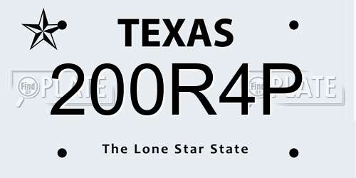 200R4P Texas License Plate