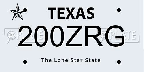 200ZRG Texas License Plate