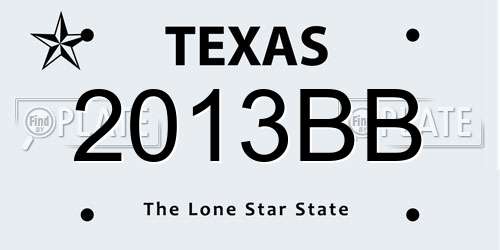 2013BB Texas License Plate