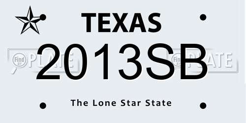 2013SB Texas License Plate