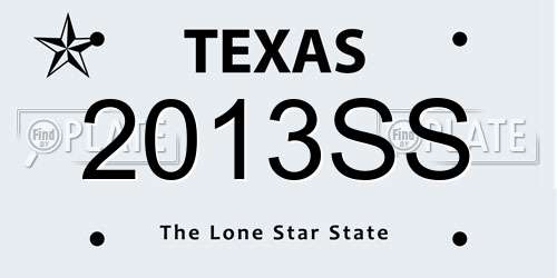 2013SS Texas License Plate