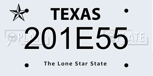 201E55 Texas License Plate