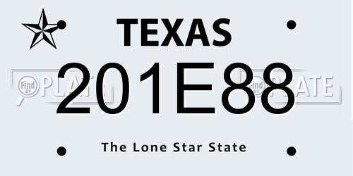 201E88 Texas License Plate