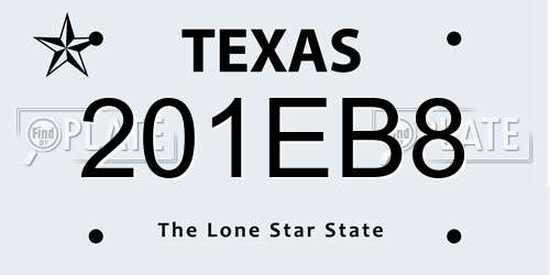 201EB8 Texas License Plate