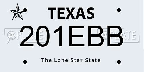201EBB Texas License Plate