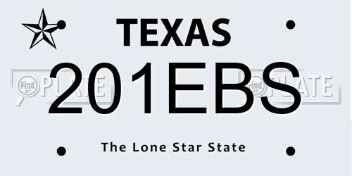 201EBS Texas License Plate