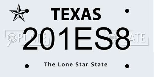 201ES8 Texas License Plate