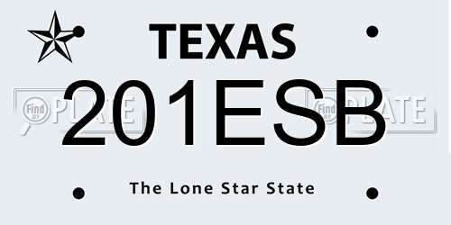 201ESB Texas License Plate