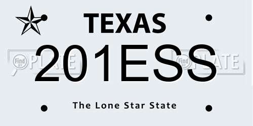 201ESS Texas License Plate