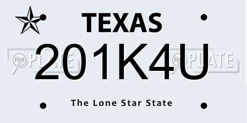 201K4U Texas License Plate
