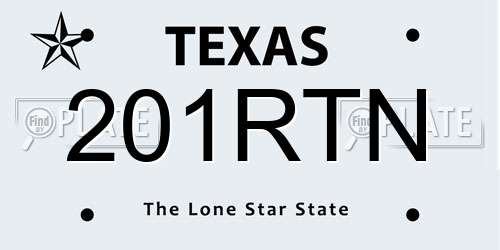 201RTN Texas License Plate