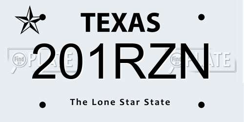 201RZN Texas License Plate