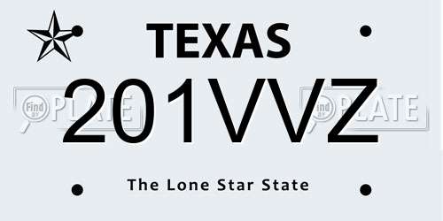 201VVZ Texas License Plate