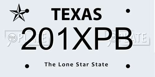 201XPB Texas License Plate