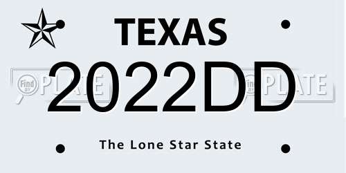2022DD Texas License Plate