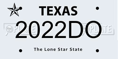 2022DO Texas License Plate
