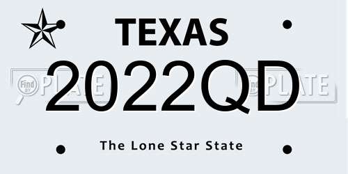 2022QD Texas License Plate