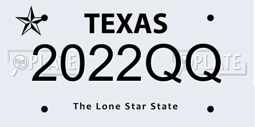 2022QQ Texas License Plate