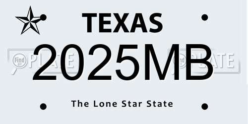 2025MB Texas License Plate