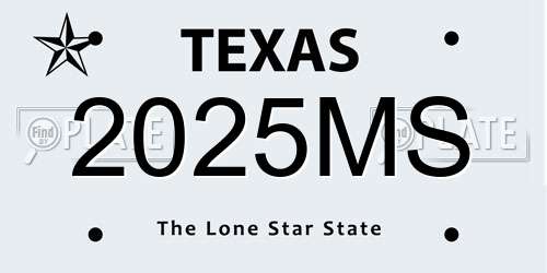2025MS Texas License Plate