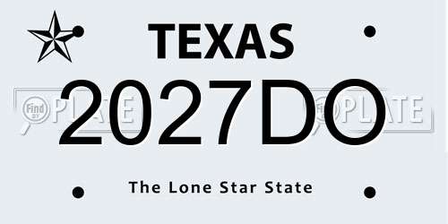2027DO Texas License Plate