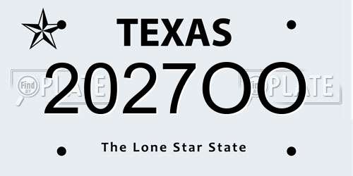 2027OO Texas License Plate