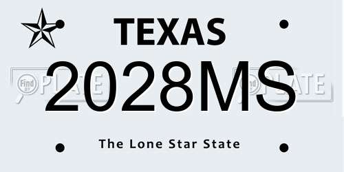 2028MS Texas License Plate