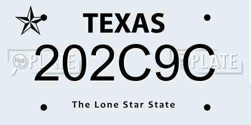 202C9C Texas License Plate
