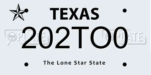 202TO0 Texas License Plate