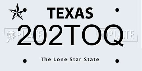 202TOQ Texas License Plate