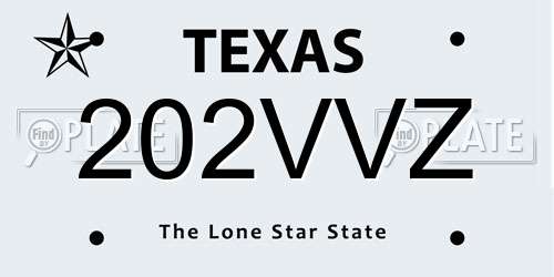 202VVZ Texas License Plate