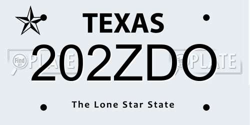 202ZDO Texas License Plate
