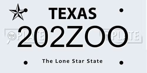 202ZOO Texas License Plate