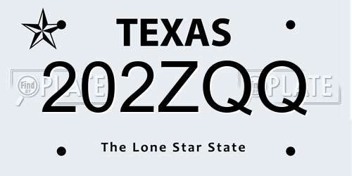 202ZQQ Texas License Plate