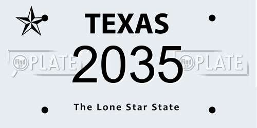 2035 Texas License Plate