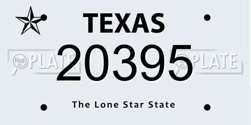 20395 Texas License Plate